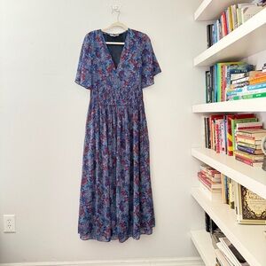 Tommy Hilfiger Limited Edition Blue and Red Floral Maxi Dress XS